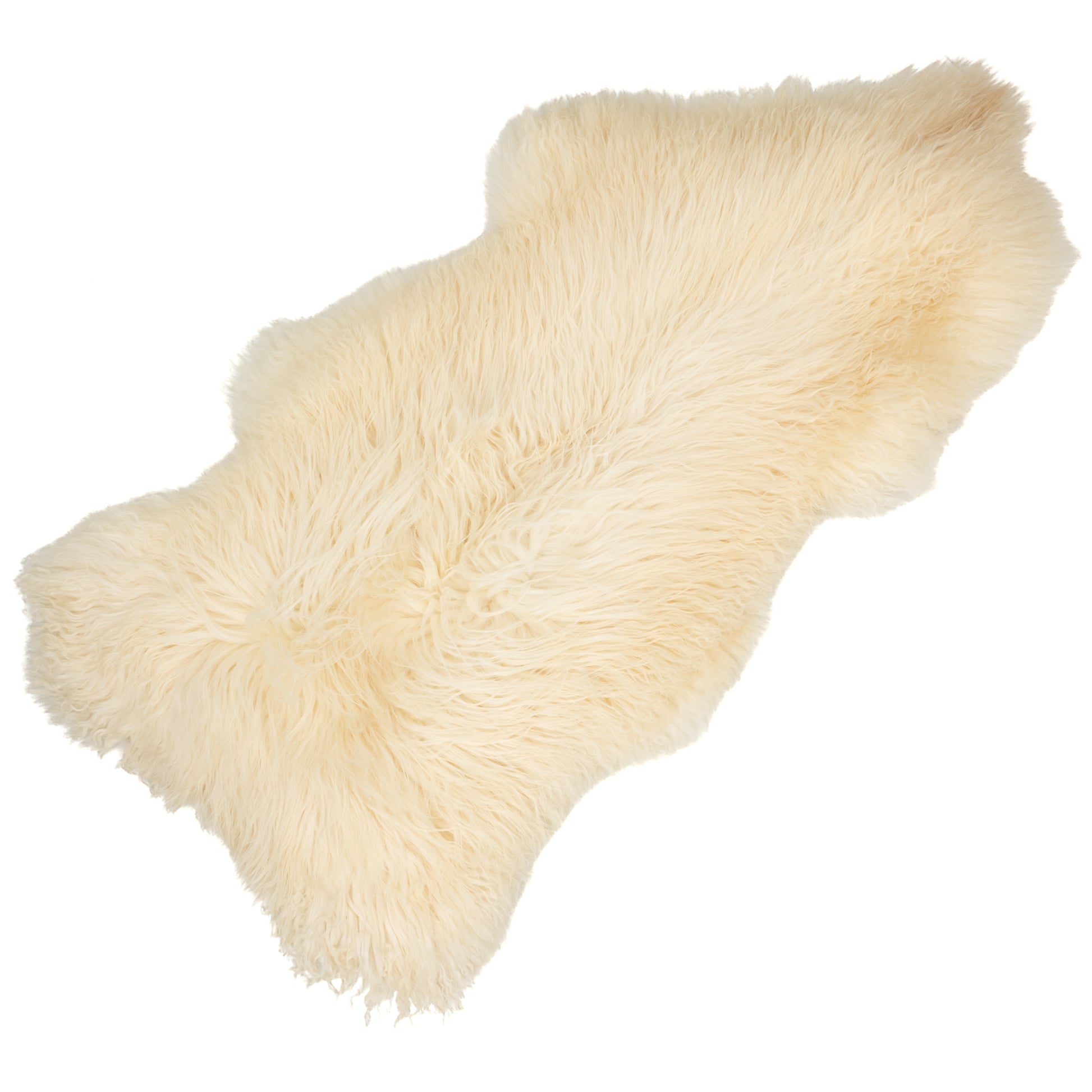 Huge Long Coarse Wool Ivory White Heidschnucke Sheepskin Rug