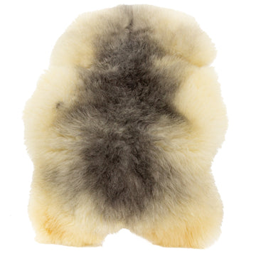 Huge Rough Wool Gray and White Swedish Sheepskin
