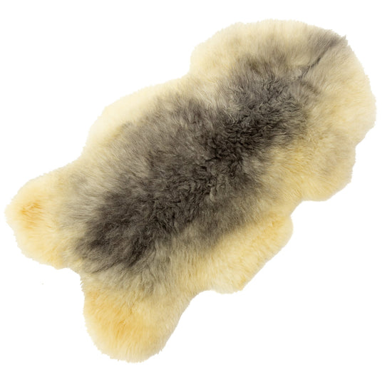 Huge Rough Wool Gray and White Swedish Sheepskin