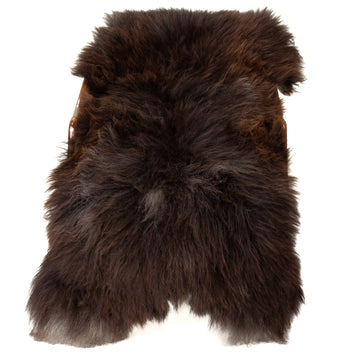 Huge Rough Long Wool Dark Brown Mix Sheepskin