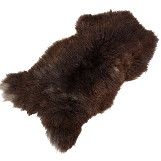 Huge Rough Long Wool Dark Brown Mix Sheepskin Rug