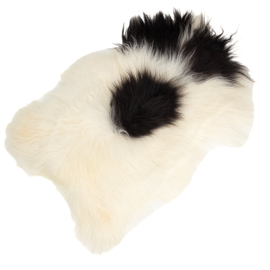 Huge Rough Wool Black Spots Icelandic Sheepskin Rug