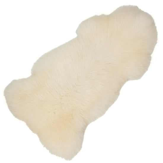 Huge Soft Thick Cushy Ivory White Long Wool Swedish Sheepskin Rug