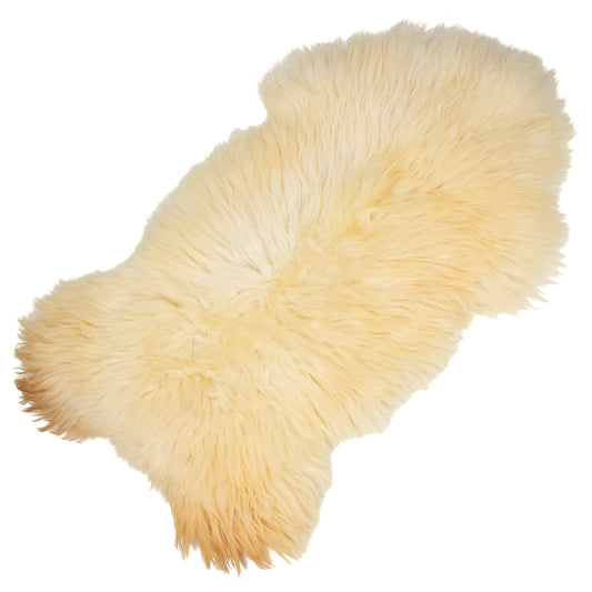 Huge Thick Coarse Long Wool Gold Copper Ivory  Heidschnucke Sheepskin Rug