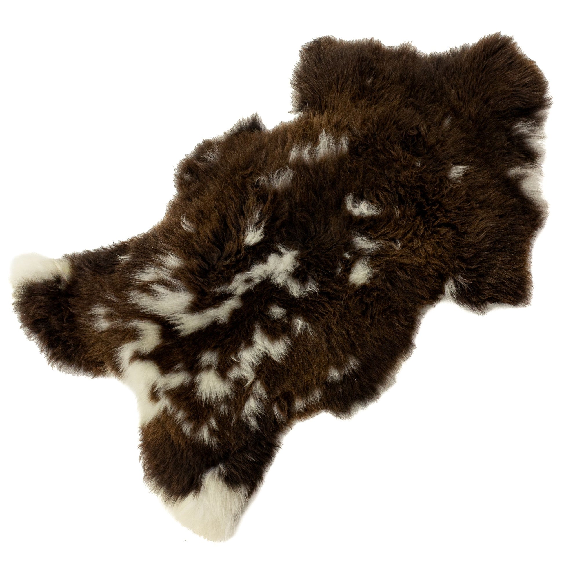 Huge Thick Cushy Brown w White Sheepskin