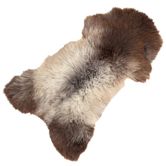 Huge Thick Cushy Dark Brown Gray Mix Sheepskin Rug