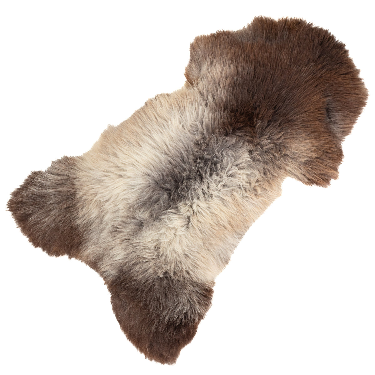 Huge Thick Cushy Dark Brown Gray Mix Sheepskin Rug