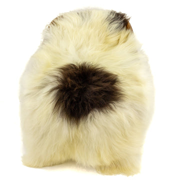 Large Ivory White w Blackish Brown Icelandic Sheepskin