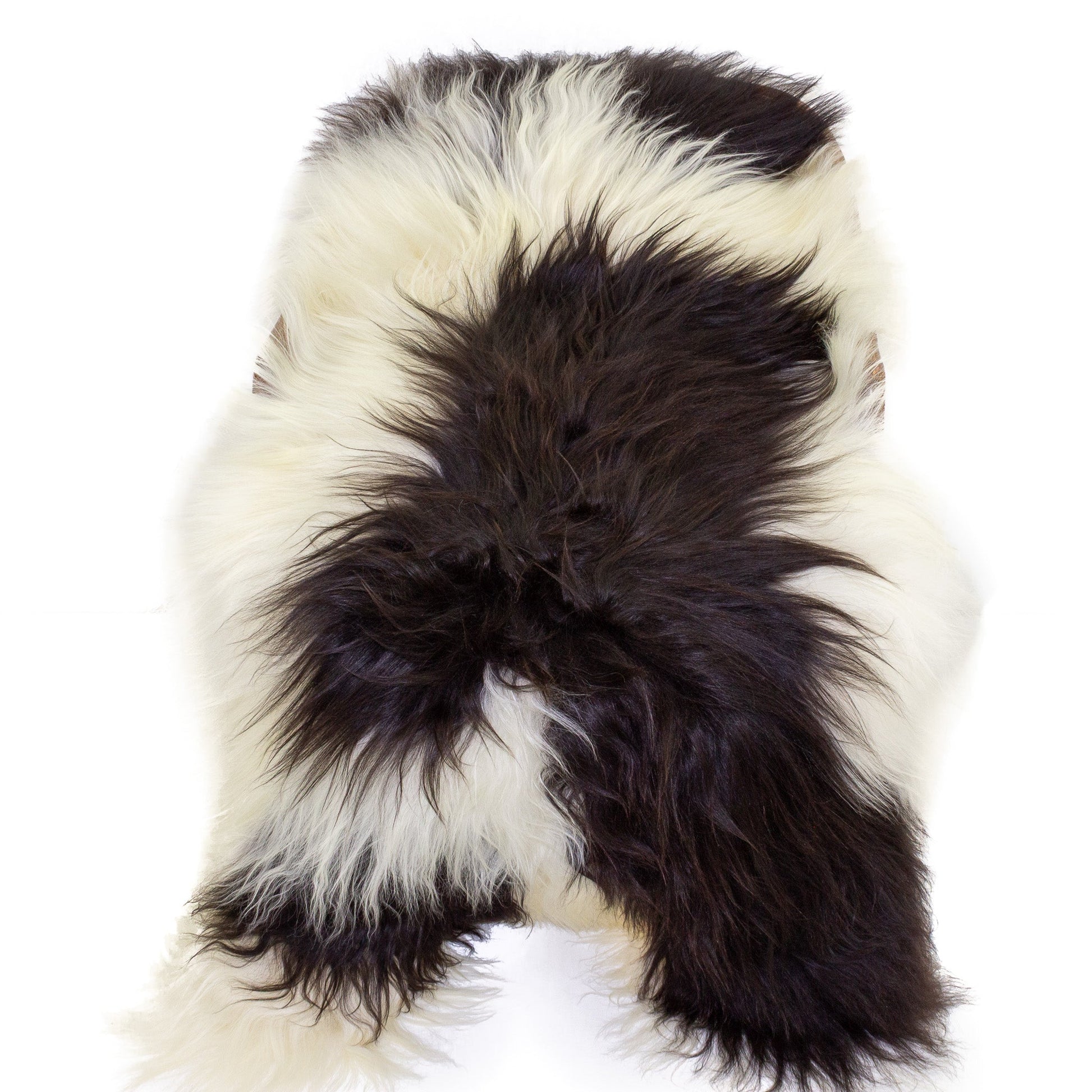 Large Ivory White w Dark Spots Icelandic Sheepskin
