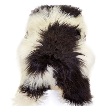 Large Ivory White w Dark Spots Icelandic Sheepskin
