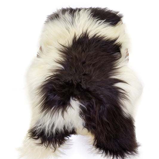 Large Ivory White w Dark Spots Icelandic Sheepskin