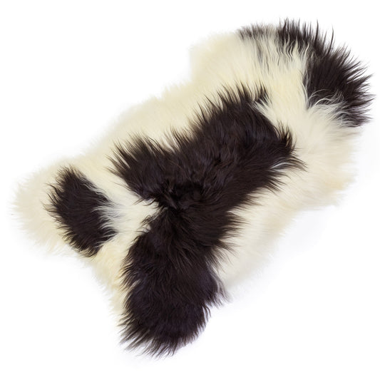 Large Ivory White w Dark Spots Icelandic Sheepskin