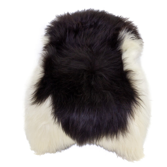 Large Ivory White w Black Icelandic Sheepskin