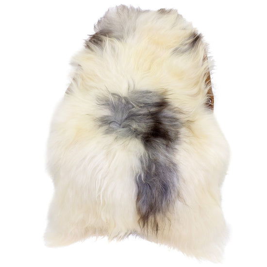 Large Ivory White w Gray Icelandic Sheepskin
