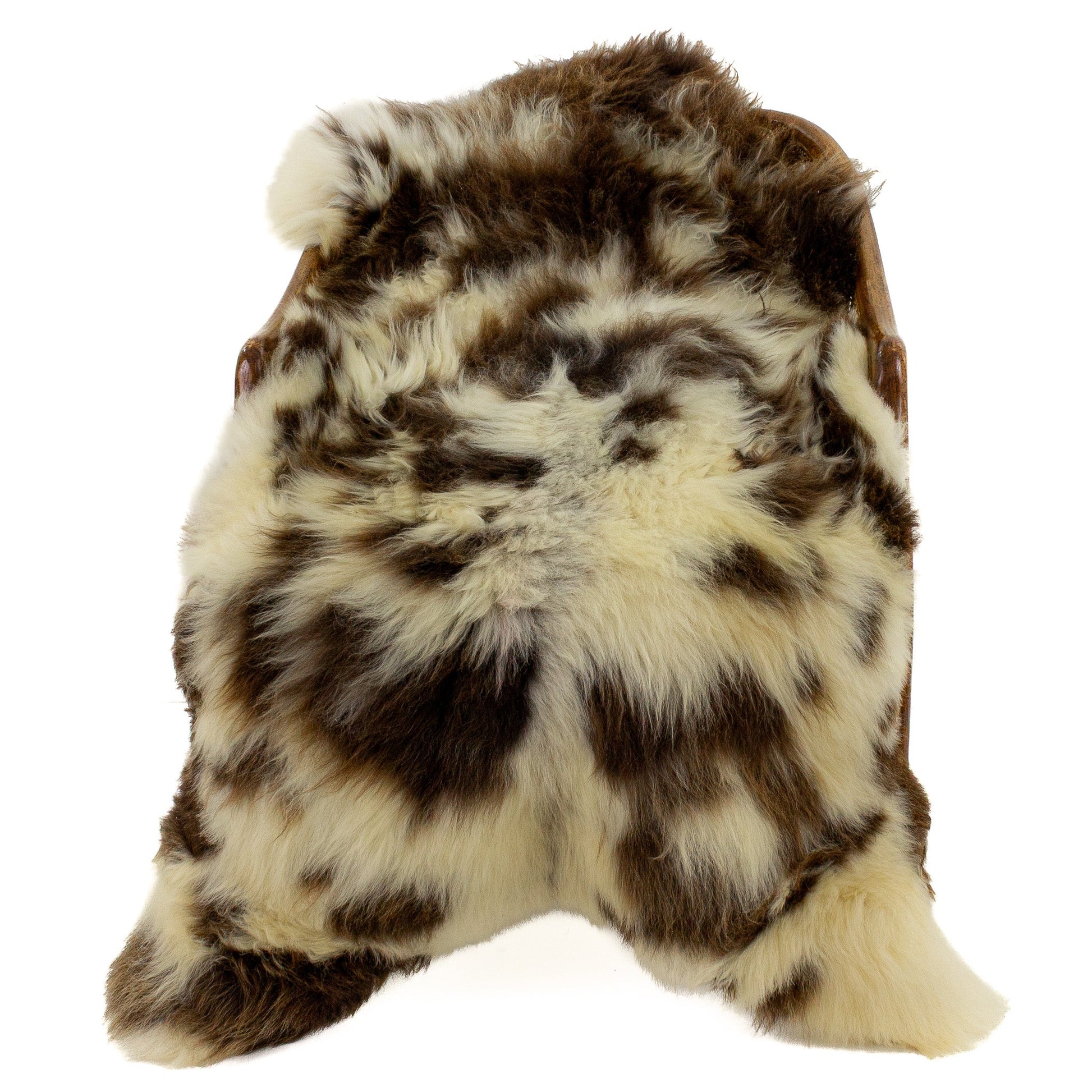 Large Ivory White w Brown Spots Sheepskin