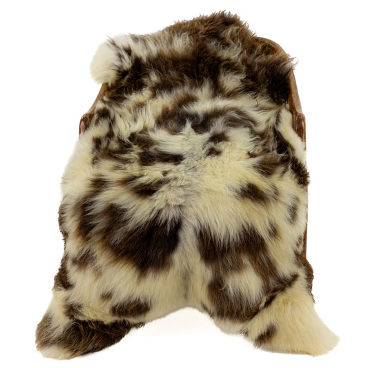Large Ivory White w Brown Spots Sheepskin