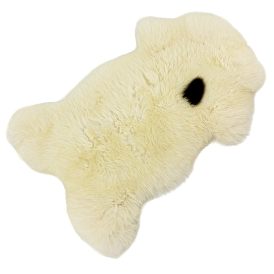 Ivory White Suffolk w Dot Sheepskin