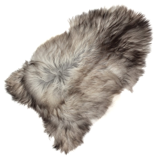 Large Black Gray Icelandic Sheepskin Rug