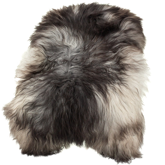 Large Black Gray White Icelandic Sheepskin