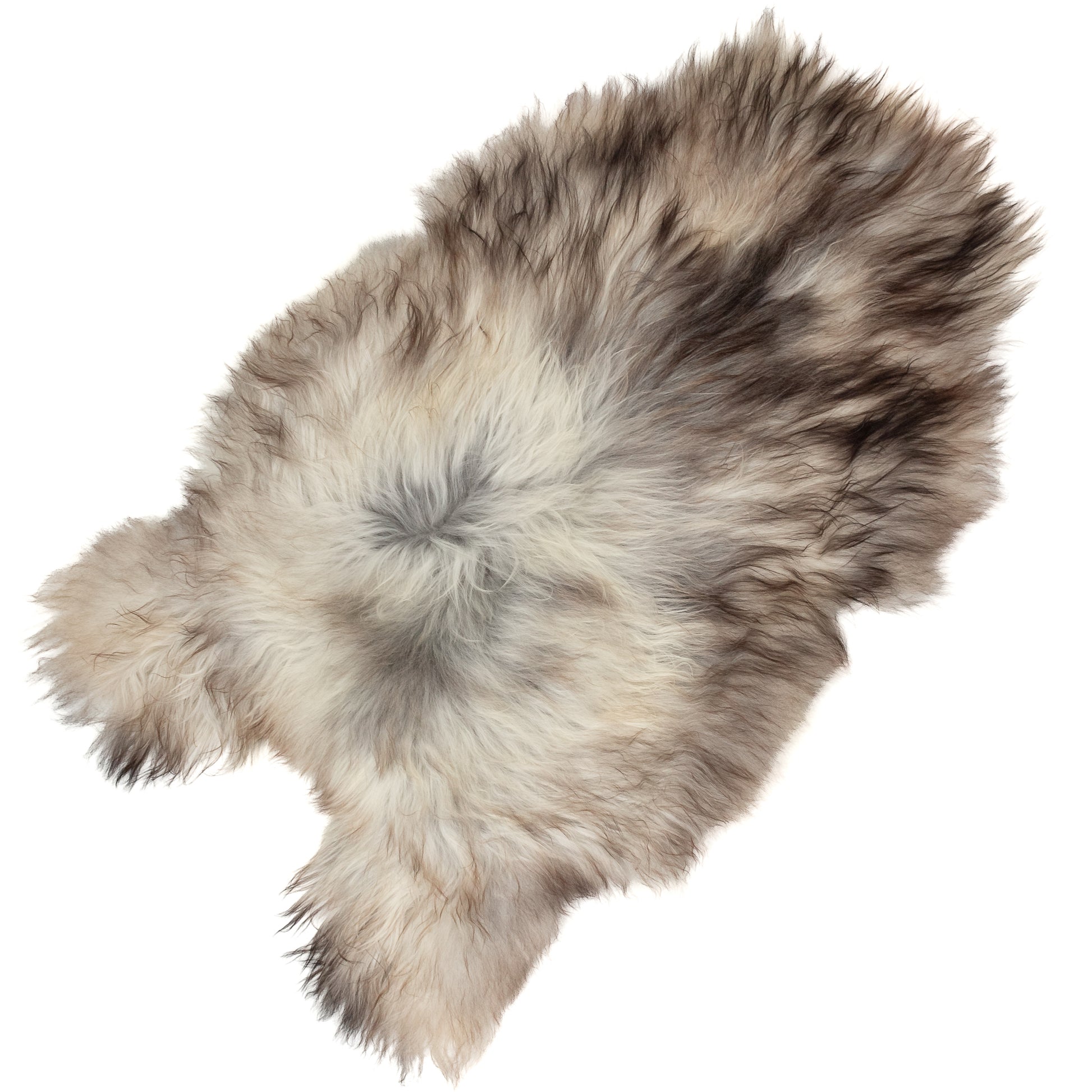 Large Black Gray White Icelandic Sheepskin Rug