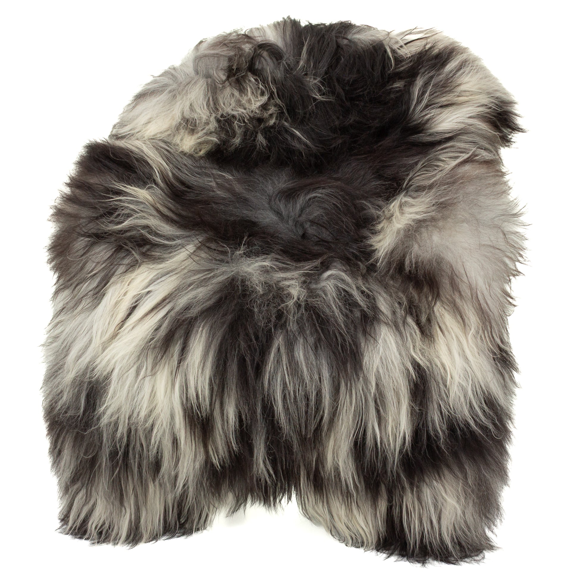 Large Black Gray Ivory White Mix Icelandic Sheepskin