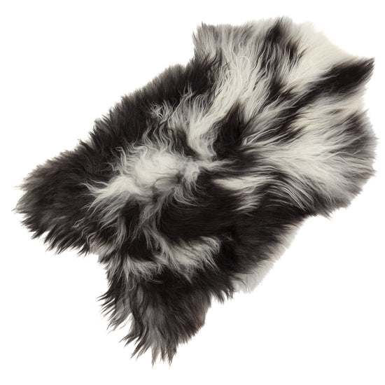 Large Black White Mix Icelandic Sheepskin Rug
