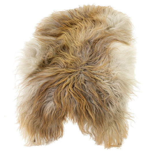 Large Brown w Natural Dark Gray Icelandic Sheepskin