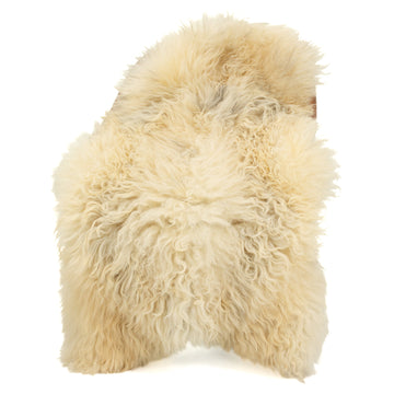 Large Coarse Long Wool Cushy Ivory White w Some Black Heidschnucke Sheepskin