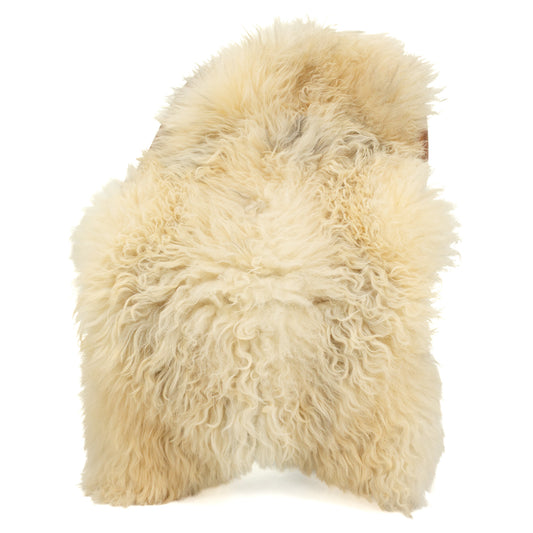Large Coarse Long Wool Cushy Ivory White w Some Black Heidschnucke Sheepskin