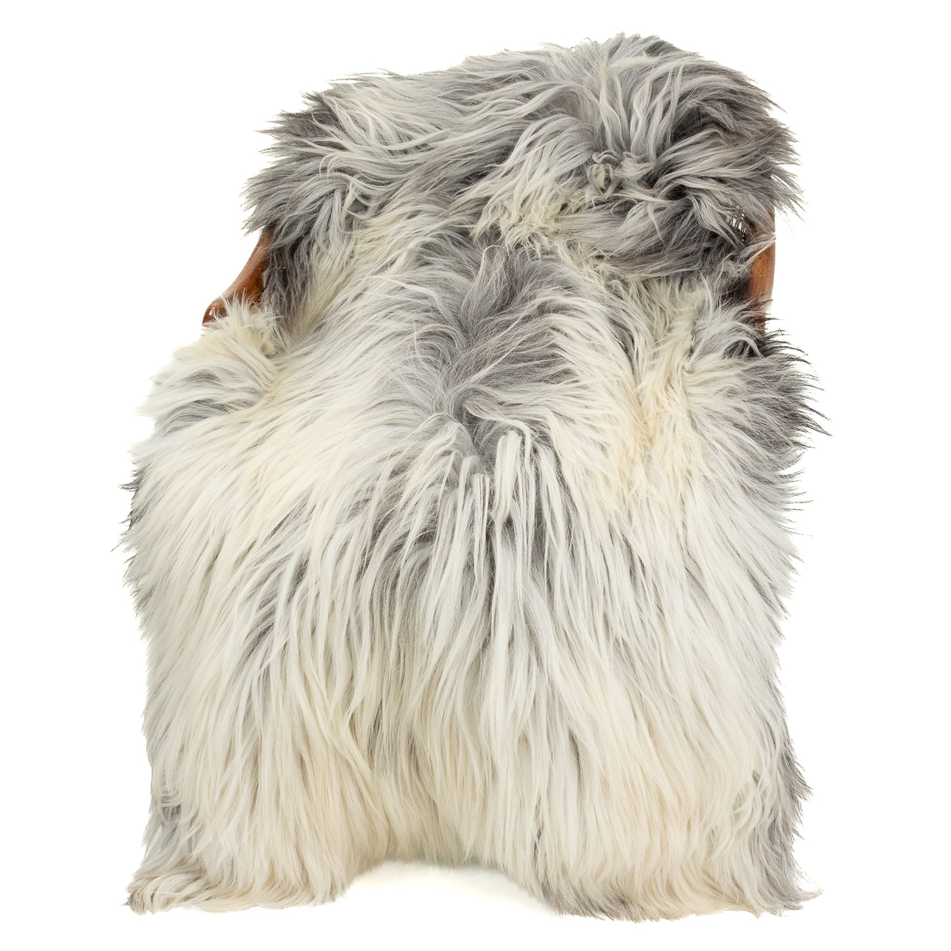 Large Coarse Long Wool White w Black Heidschnucke Sheepskin