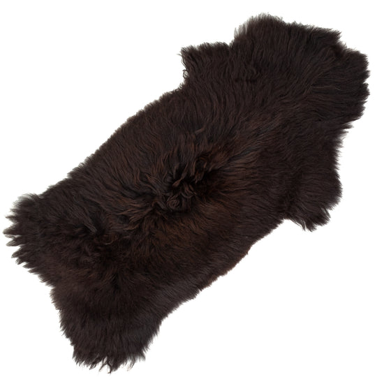 Large Coarse Long Wool Blackish Brown Heidschnucke Sheepskin Rug
