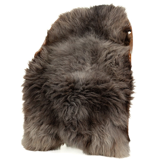 Large Coarse Thick Wool Dark Gray Mix Heidschnucke Sheepskin