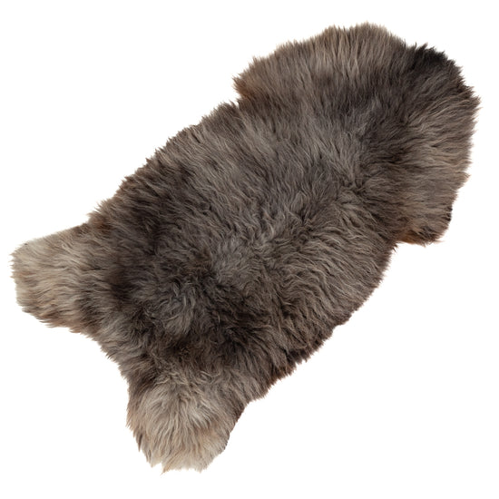 Large Coarse Thick Wool Dark Gray Mix Heidschnucke Sheepskin Rug