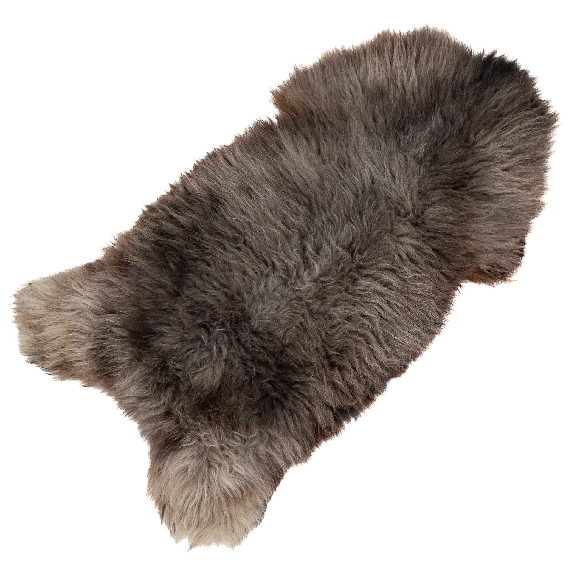 Large Coarse Thick Wool Dark Gray Mix Heidschnucke Sheepskin Rug
