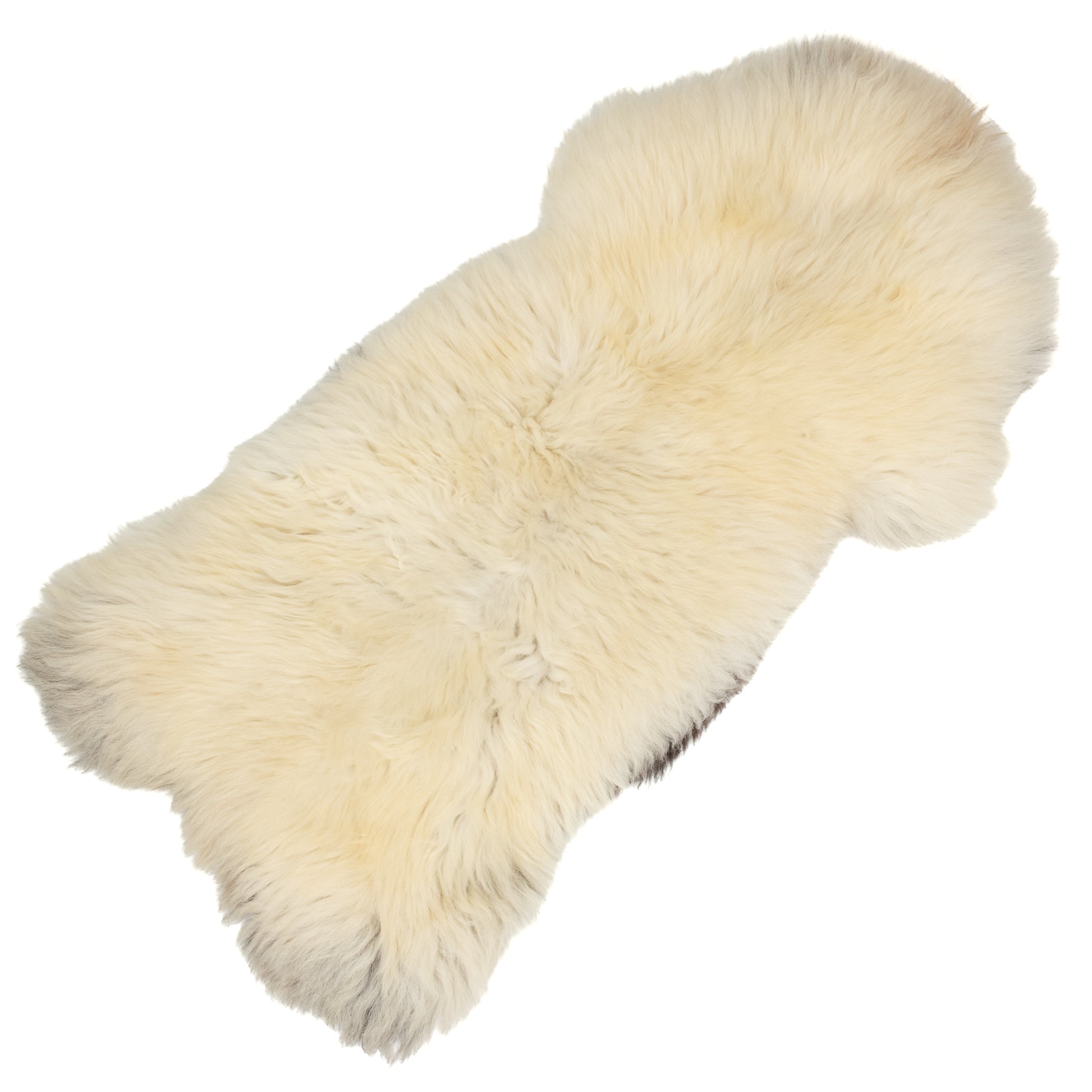 Large Coarse Thick Wool Ivory White w Some Black Heidschnucke Sheepskin Rug