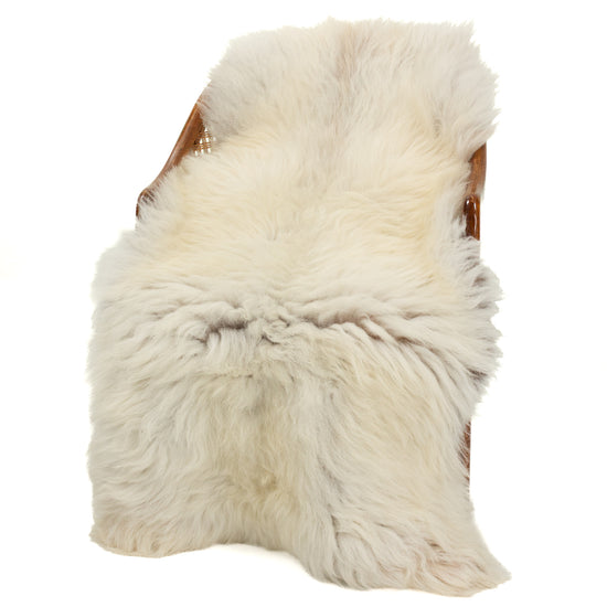 Large Coarse Thick Wool Ivory White w Some Dark Heidschnucke Sheepskin