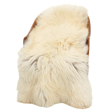 Large Coarse Thick Wool Ivory White w Some Dark Heidschnucke Sheepskin