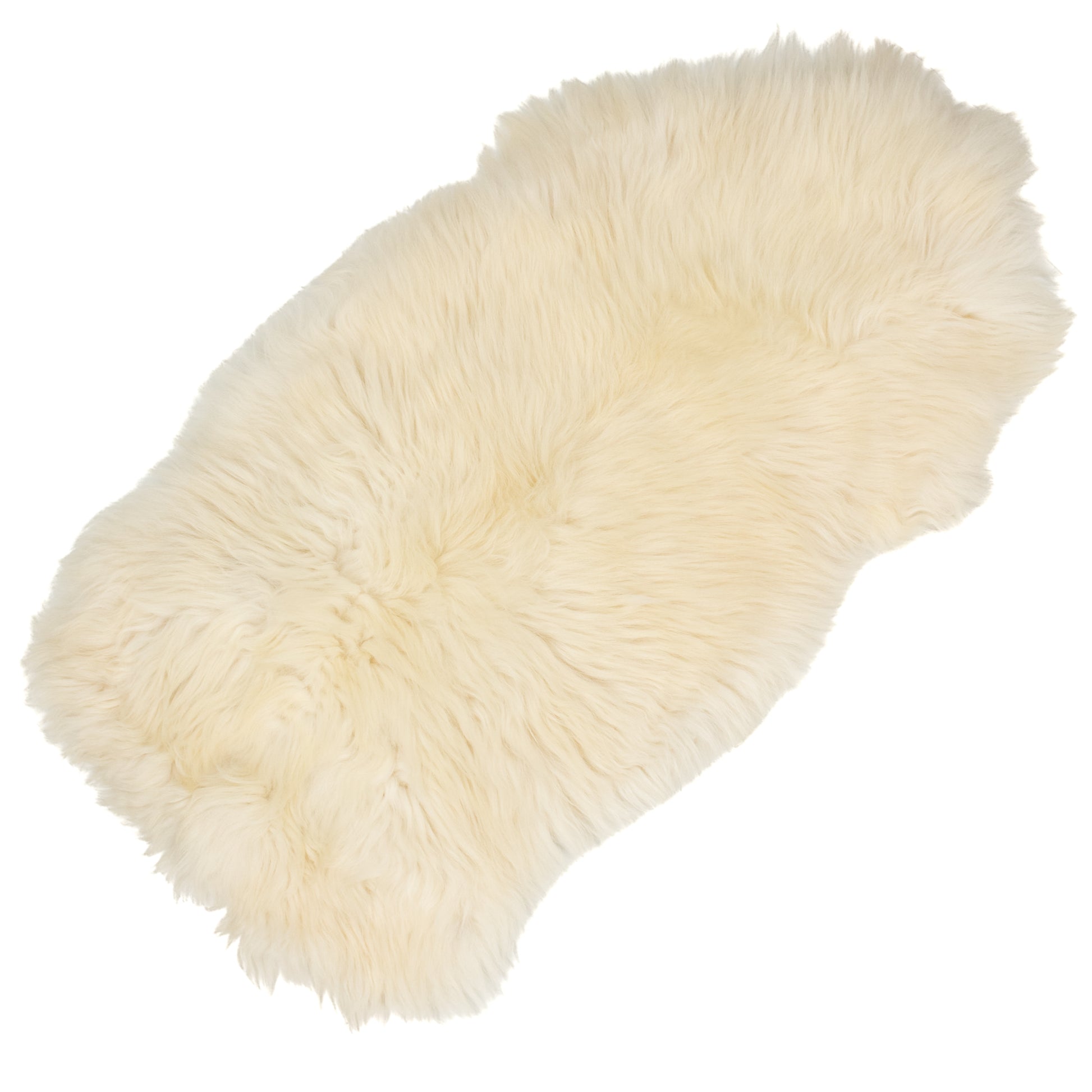 Large Coarse Wool Ivory White Heidschnucke Sheepskin Rug
