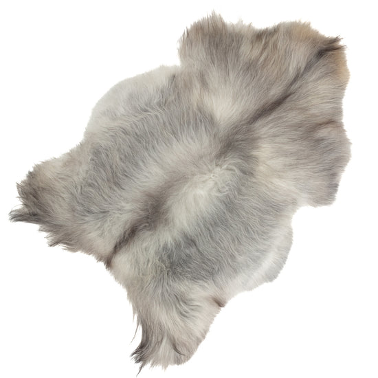 Large Coarse Wool Gray White Mix Icelandic Sheepskin Rug