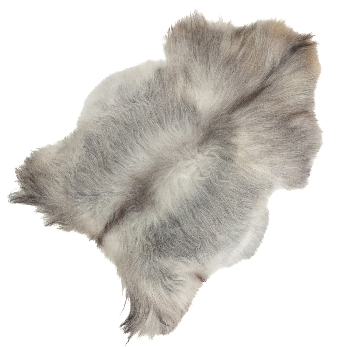 Large Coarse Wool Gray White Mix Icelandic Sheepskin Rug