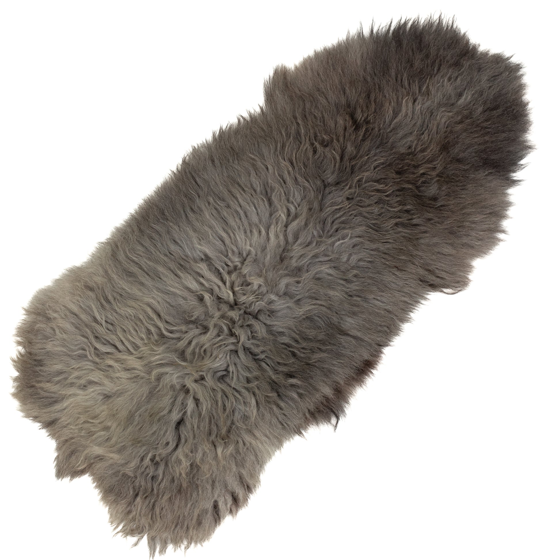 Large Course Long Wool Dark Gray Heidschnucke Sheepskin Rug