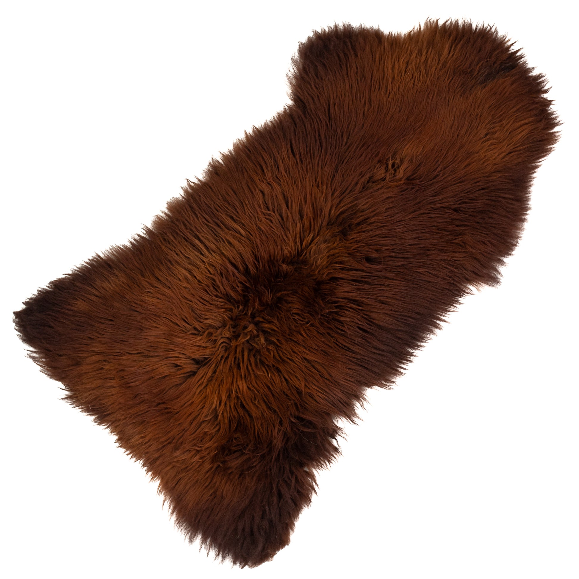 Large Course Long Wool Reddish Brown Heidschnucke Sheepskin Rug