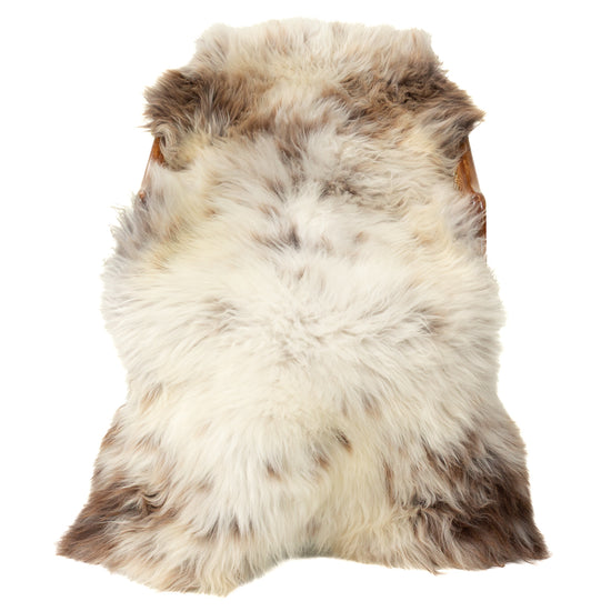Large Cushy Brown and Ivory White Mottled Sheepskin
