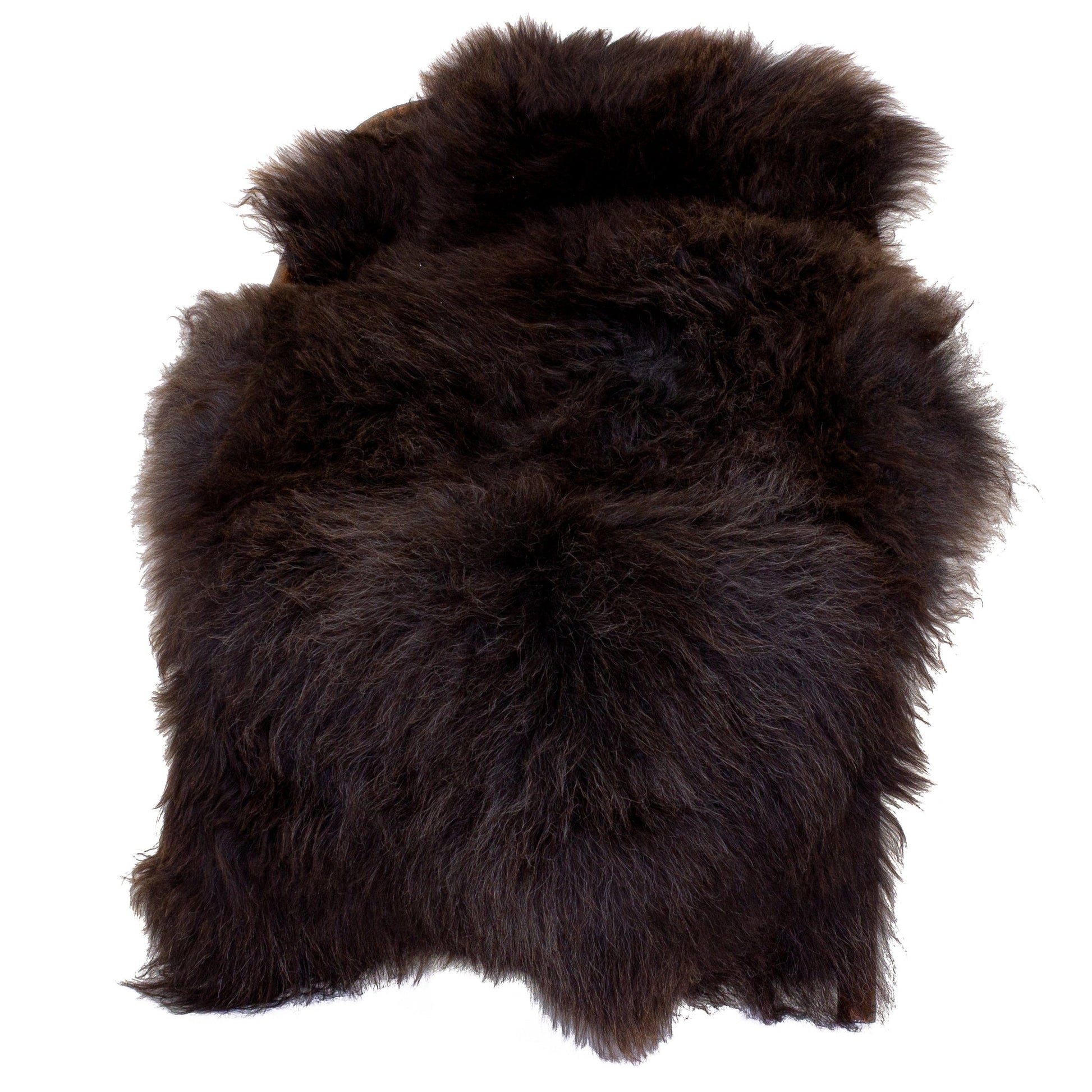 Large Dark Brown w Gray Sheepskin