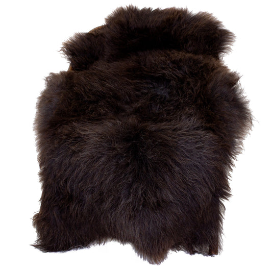 Large Dark Brown w Gray Sheepskin