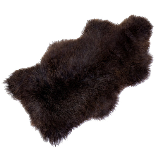 Large Dark Brown w Gray Sheepskin