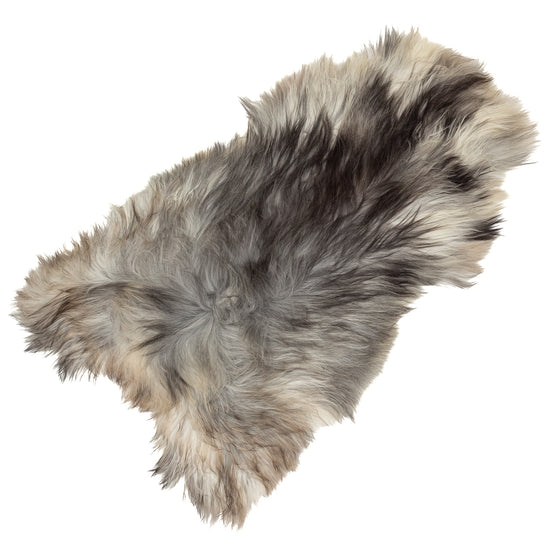 Large Gray w Black Icelandic Sheepskin Rug