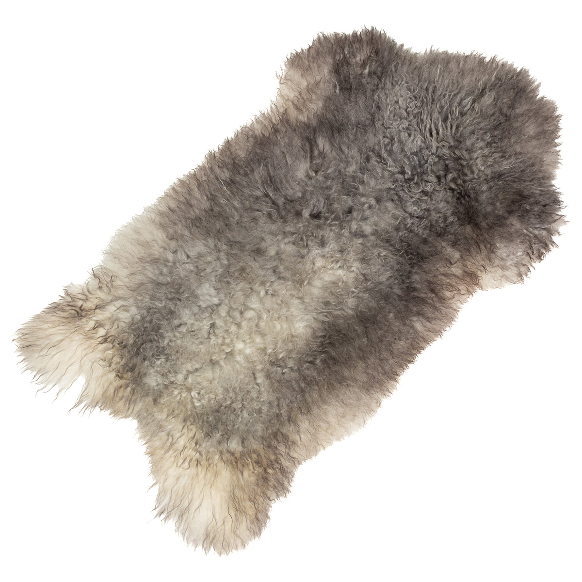 Large Gray Silver Long Soft Slight Wavy Swedish Sheepskin Rug