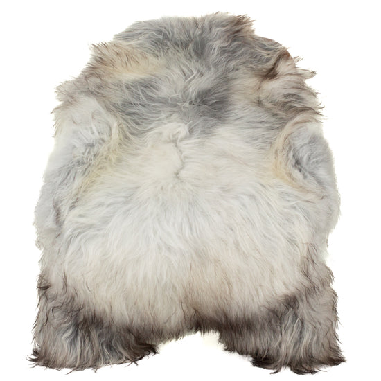 Large Gray Silver White Mix Icelandic Sheepskin