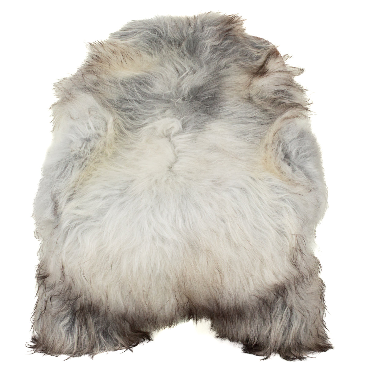 Large Gray Silver White Mix Icelandic Sheepskin